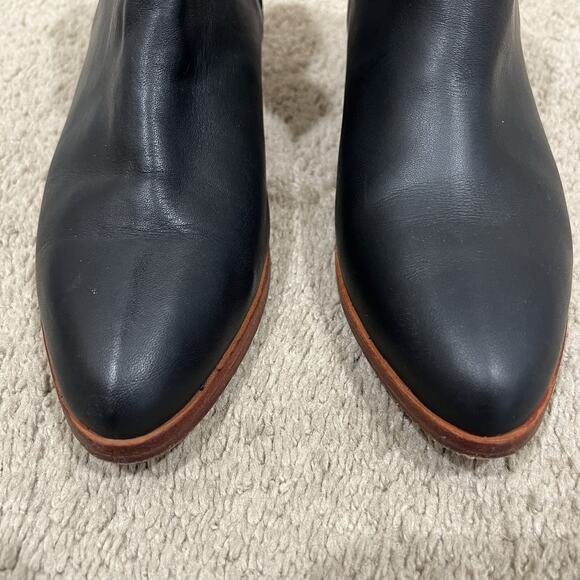 Nisolo Everyday Chelsea Boots Black Leather Pointed Toe Low Stacked Heel Size 7 - Picture 5 of 8